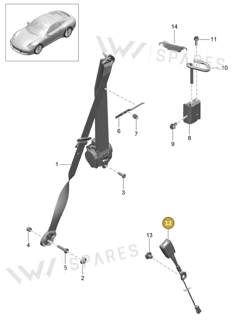 99780318311 — Porsche 911 (2016-2019) diagram p47812000, position 12