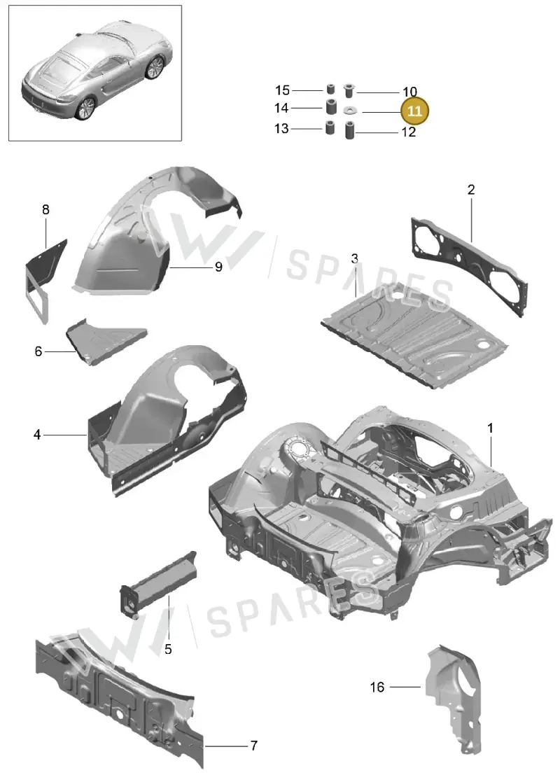 99902528531 — Porsche Cayman (2013-2016) diagram p40801035, position 11