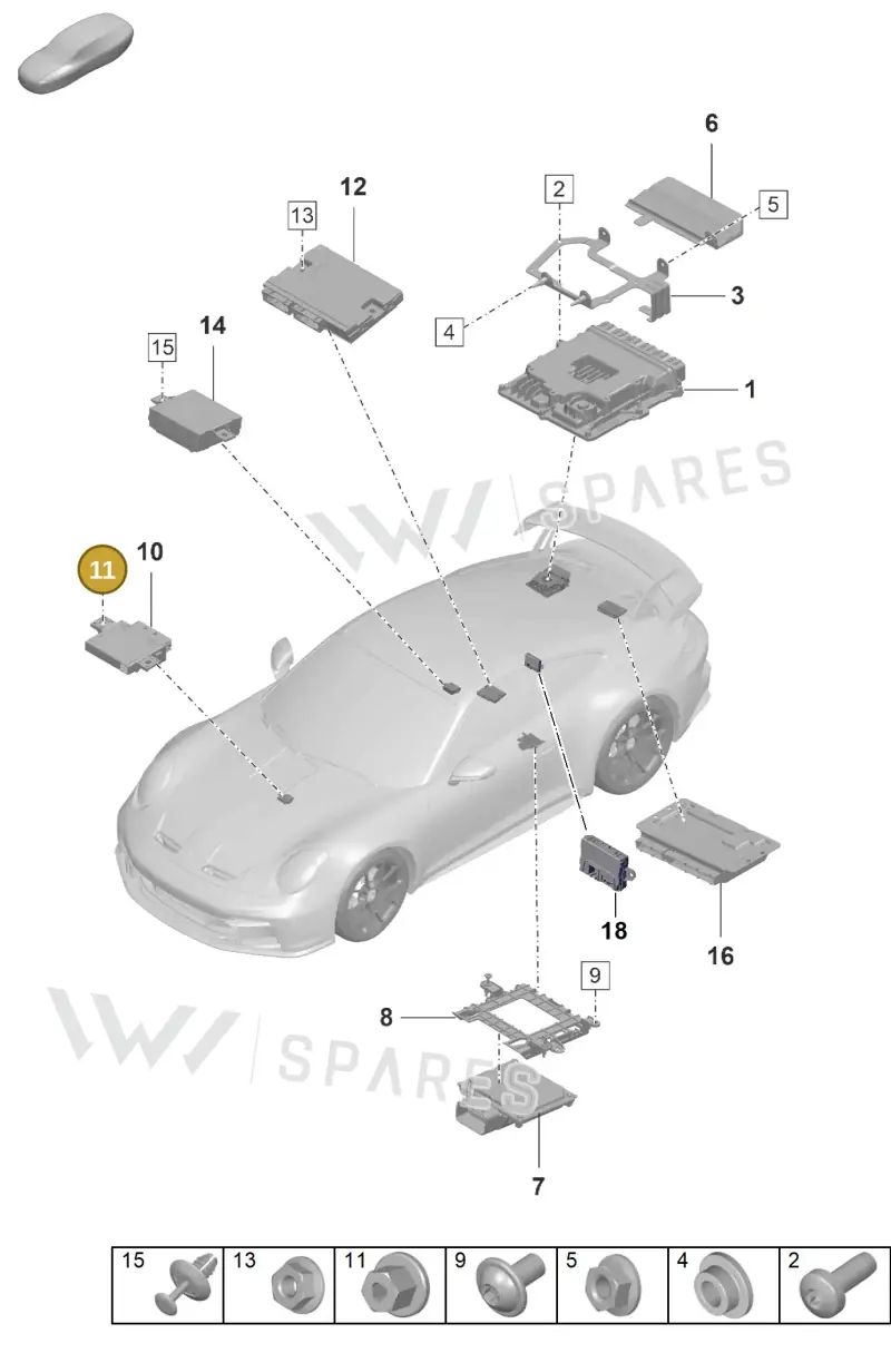 99904900840 — Porsche GT3 RS (2021-) diagram p59901030, position 11