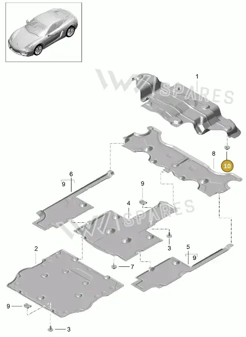 99904903901 — Porsche Cayman (2013-2016) diagram p40801070, position 10
