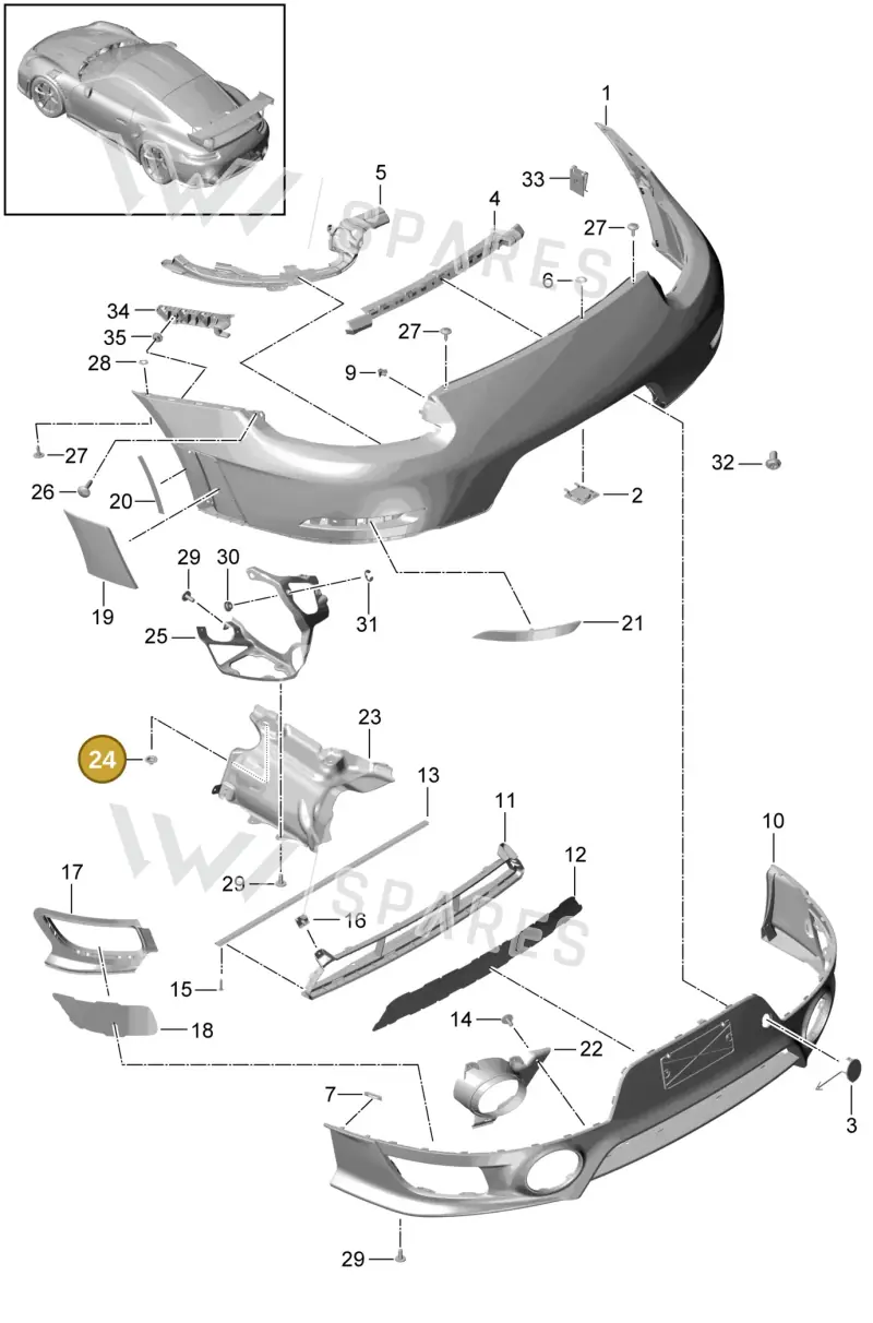 99904903901 — Porsche GT2 RS Clubsport (2013-2020) diagram p42000002, position 24