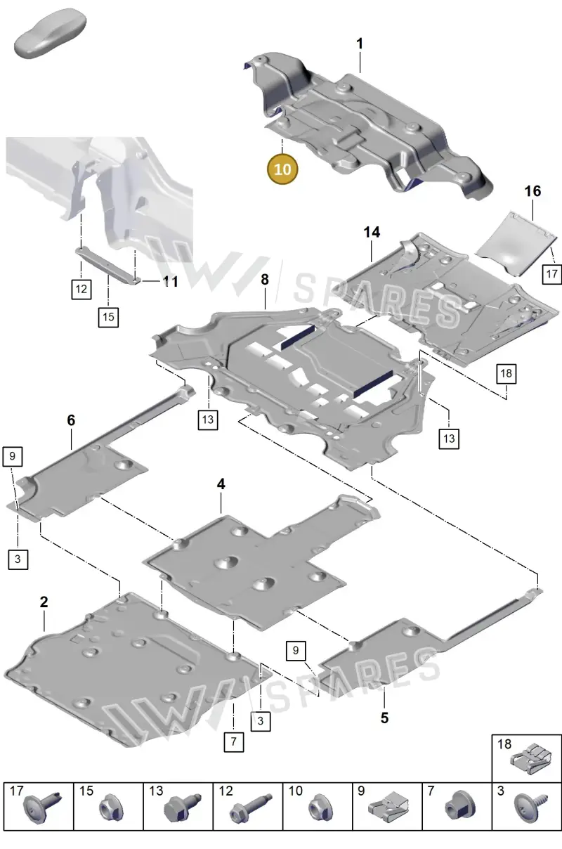 99904903901 — Porsche Boxster Spyder (2019-2020) diagram p55801700, position 10