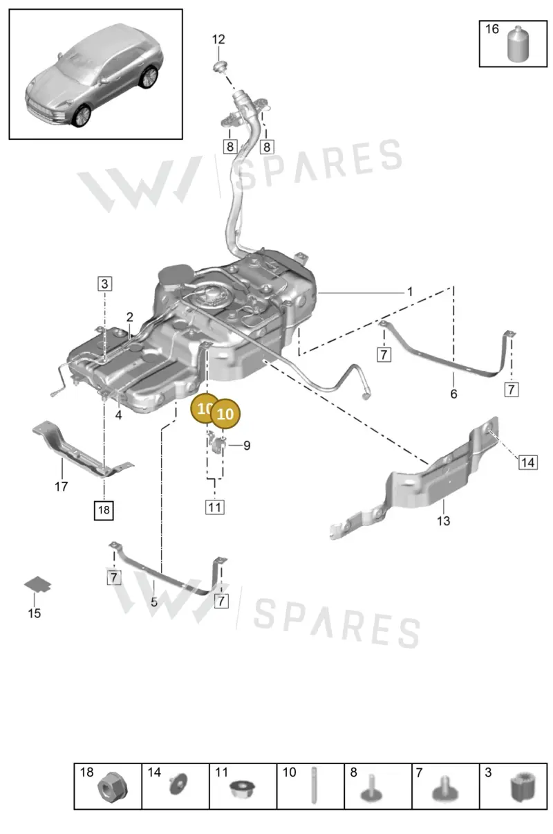 99906140801 — Porsche Macan R4 TFSI (2018-) diagram p52000037, position 10