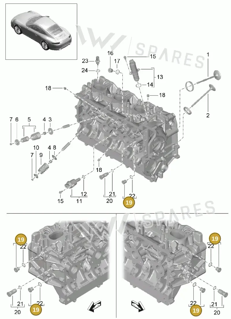 99906303701 — Porsche 991 Carrera 4 (2011-2016) diagram p38103005, position 19