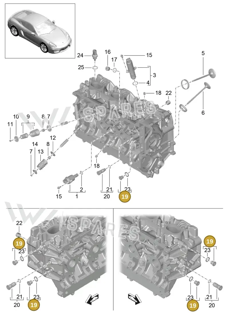 99906303701 — Porsche Cayman (2013-2016) diagram p40103005, position 19