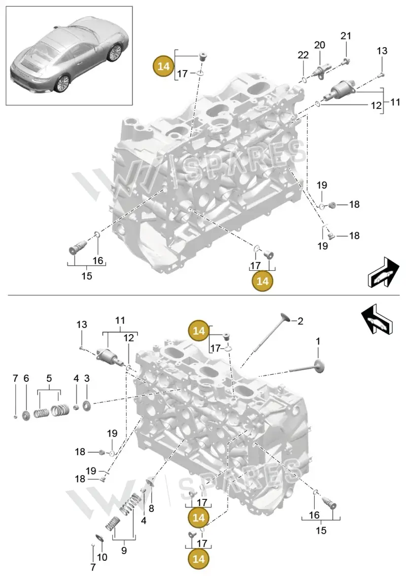 99906303701 — Porsche 911 (2016-2019) diagram p47103005, position 14