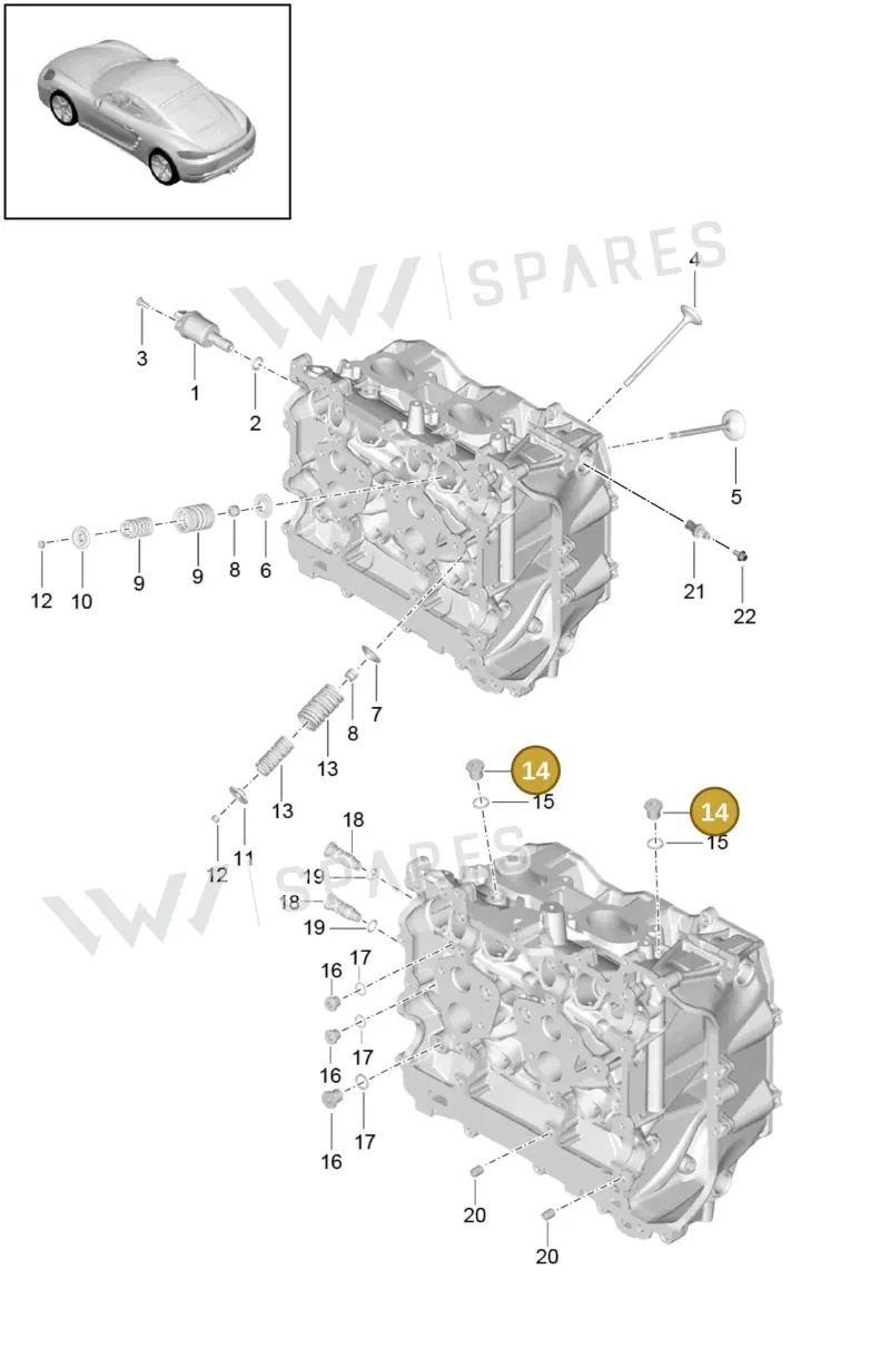 99906303701 — Porsche Cayman (2016-2019) diagram p50103005, position 14