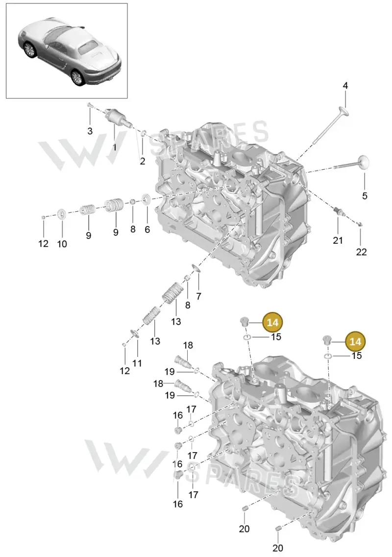 99906303701 — Porsche Boxster (2016-2019) diagram p48103005, position 14