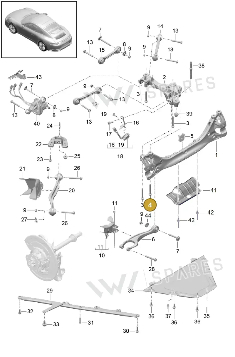 99907293101 — Porsche 911 (2016-2019) diagram p47501001, position 4