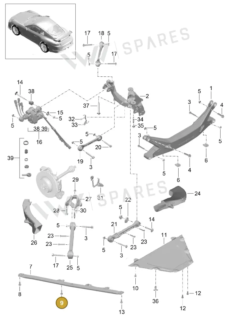 99907309501 — Porsche 911 (2013-2020) diagram p41501001, position 9