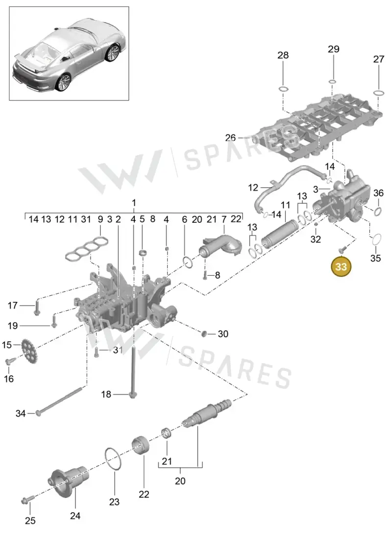 99907310301 — Porsche 911 (2013-2020) diagram p41104000, position 33