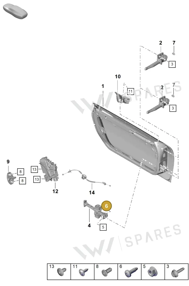 99907313801 — Porsche Boxster Spyder (2019-2020) diagram p55804000, position 6