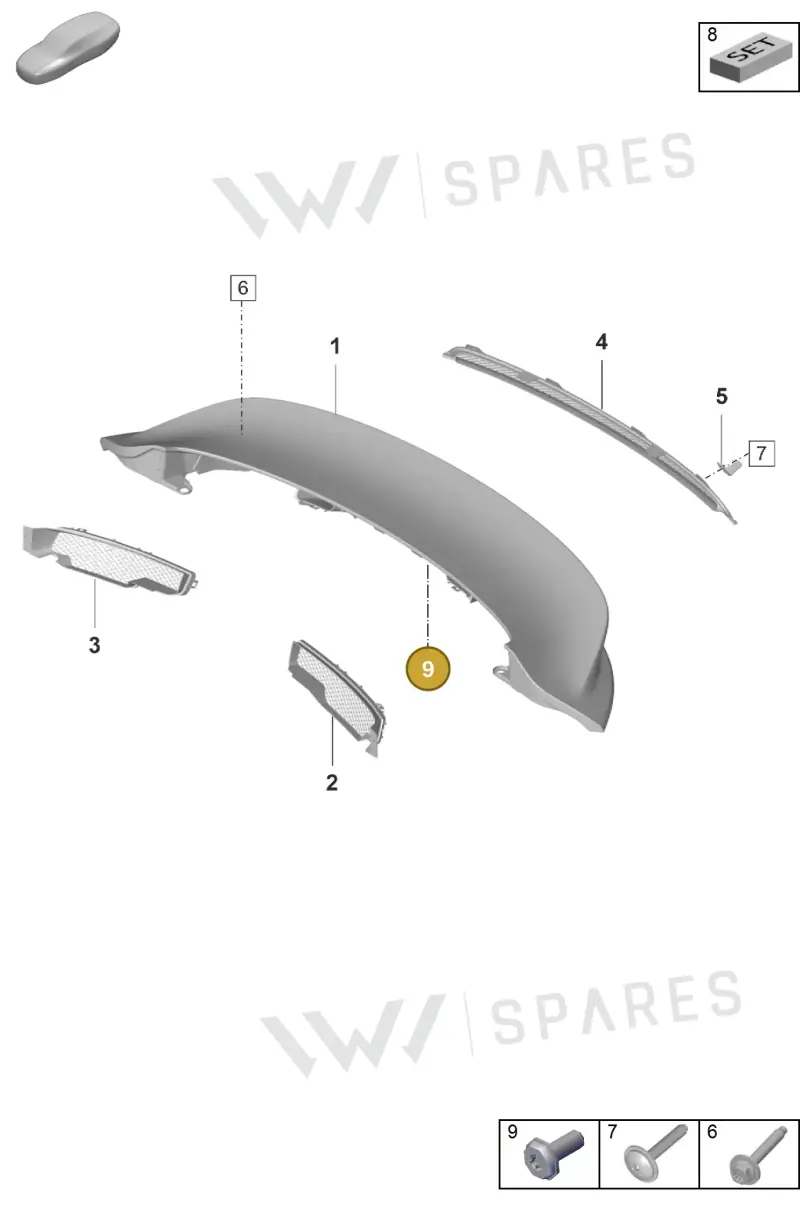 99907326801 — Porsche 911 (2021-2022) diagram p59803150, position 9