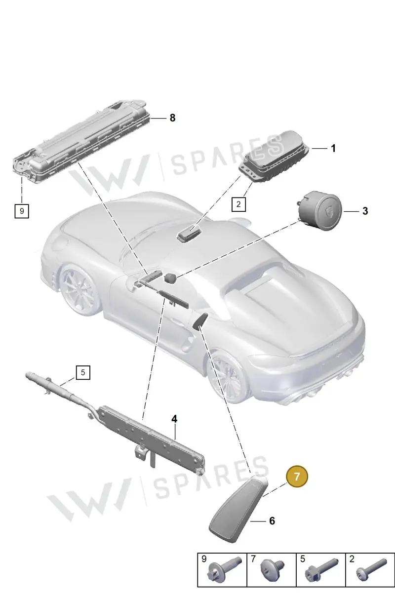 99907330609 — Porsche Boxster Spyder (2019-2020) diagram p54812500, position 7