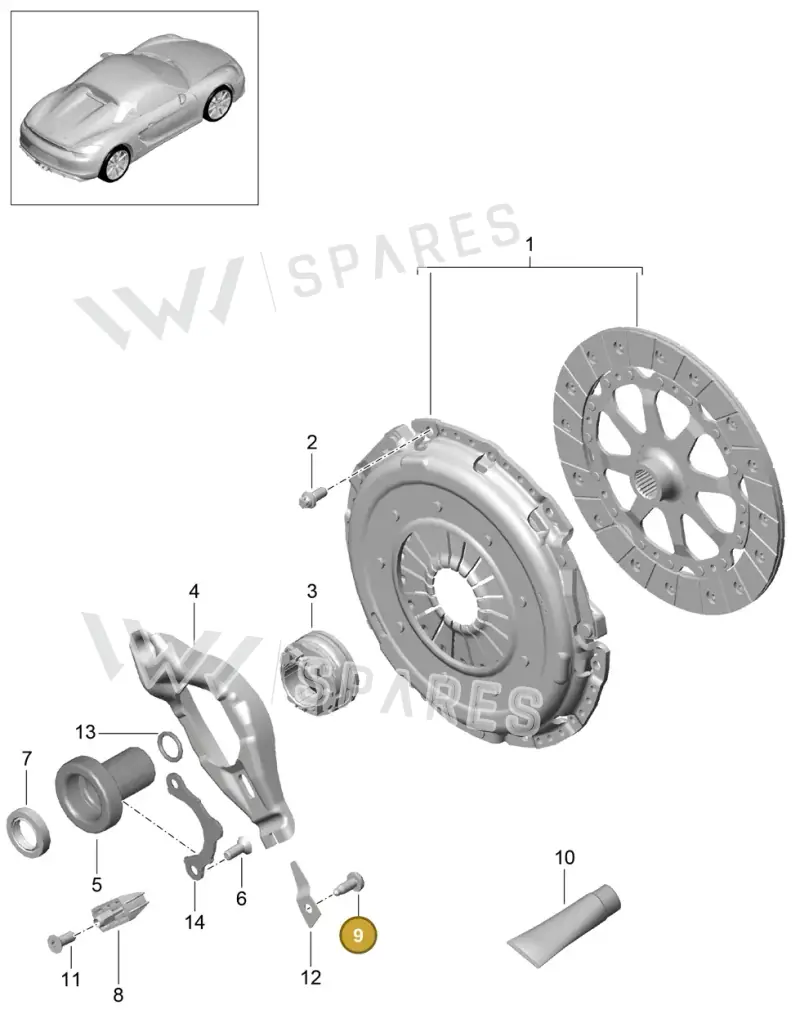 99907331902 — Porsche Boxster Spyder (2015-2016) diagram p46301000, position 9