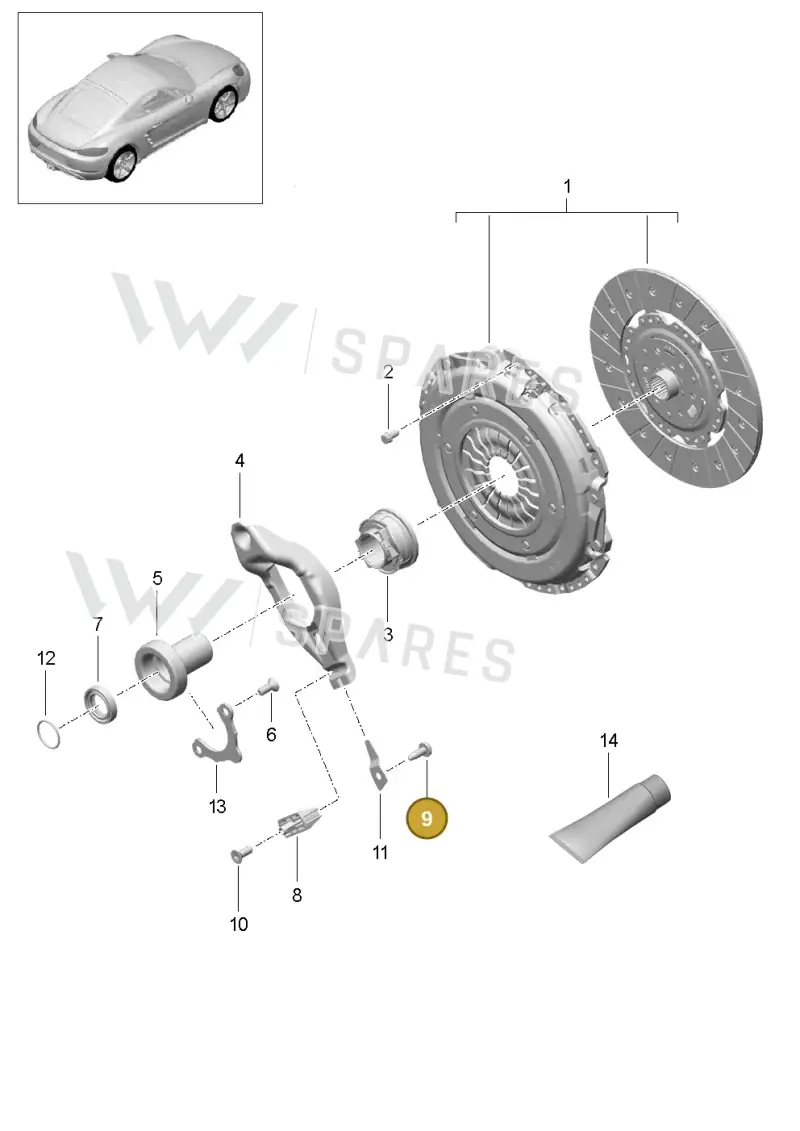 99907331902 — Porsche Cayman (2016-2019) diagram p50301000, position 9
