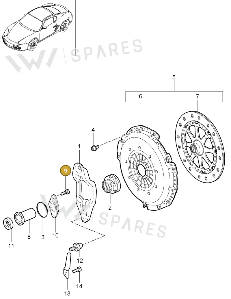 99907332002 — Porsche Cayman S (2005-2008) diagram p28301001, position 9