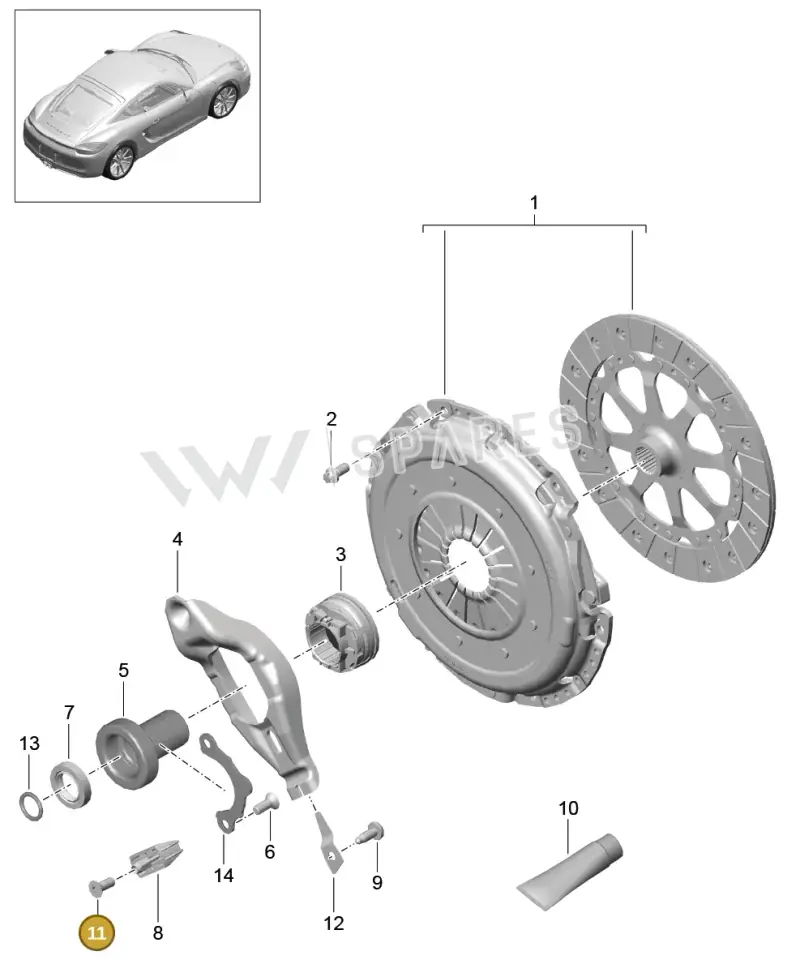 99907332002 — Porsche Cayman (2013-2016) diagram p40301000, position 11