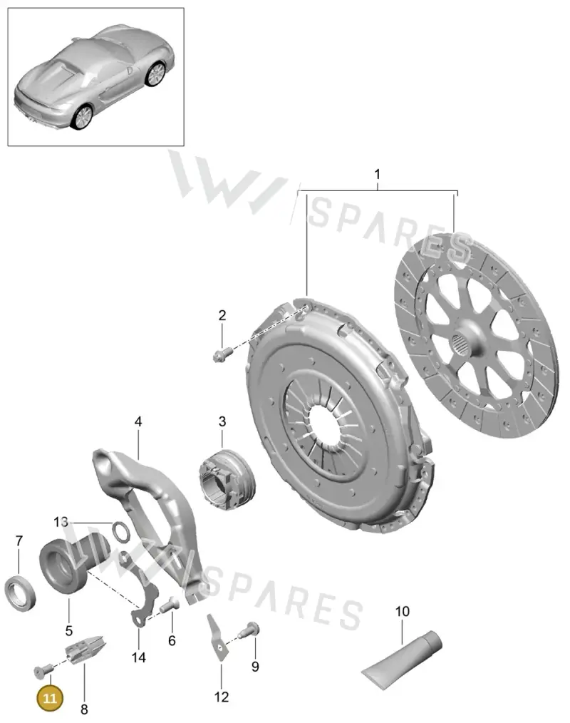 99907332002 — Porsche Boxster Spyder (2015-2016) diagram p46301000, position 11
