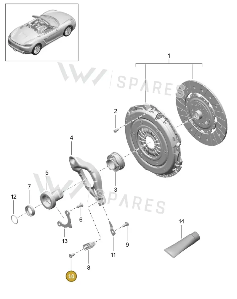 99907332002 — Porsche Boxster (2016-2019) diagram p48301000, position 10