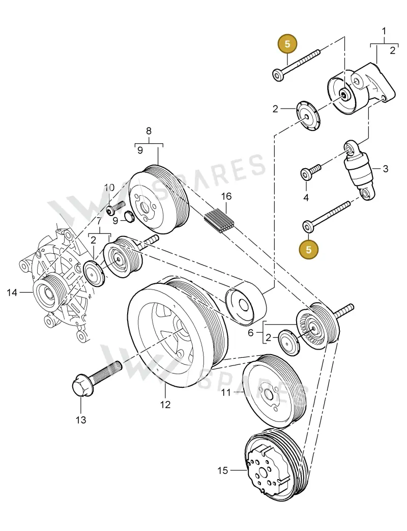 99907332909 — Porsche Cayenne (2007-2010) diagram p31102060, position 5