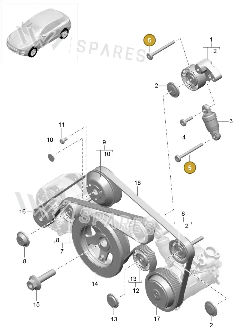 99907332909 — Porsche Macan GTS (2013-2018) diagram p44102060, position 5