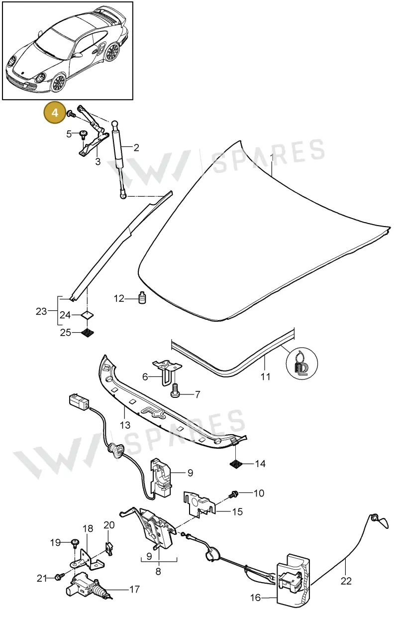 99907335701 — Porsche GT2 RS (2009-2012) diagram p36803000, position 4