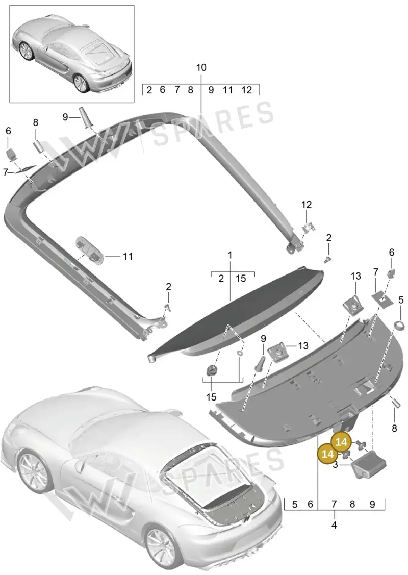 99907335701 — Porsche Cayman GT4 (2015-2016) diagram p45807035, position 14