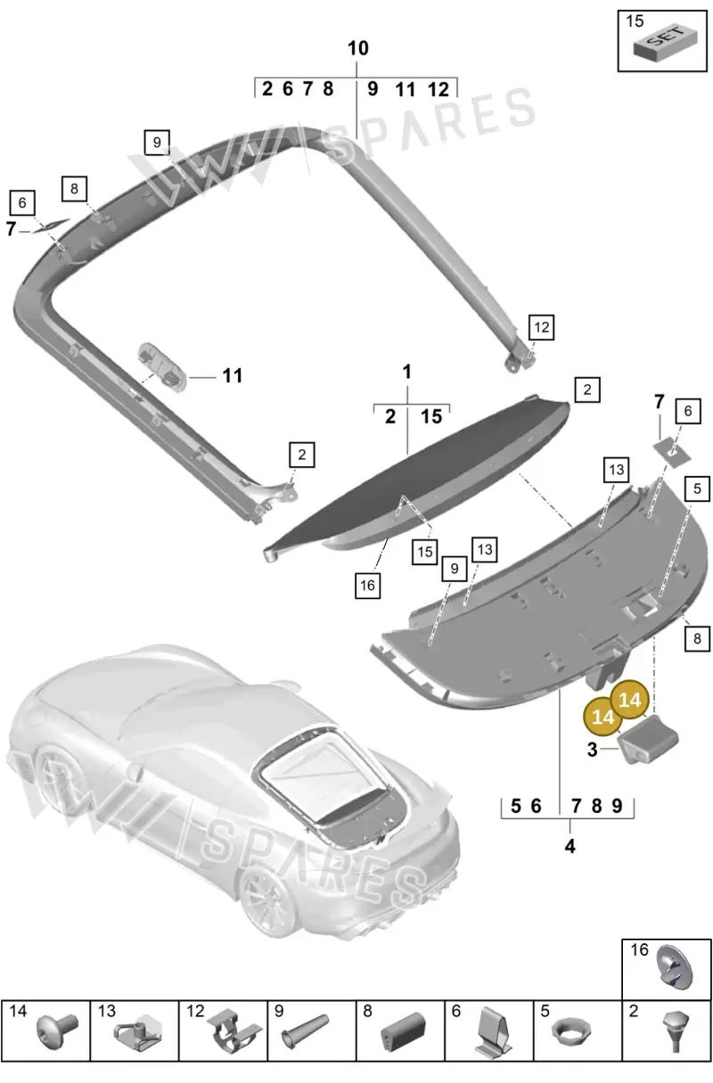 99907335701 — Porsche Cayman (2019-2022) diagram p55807350, position 14