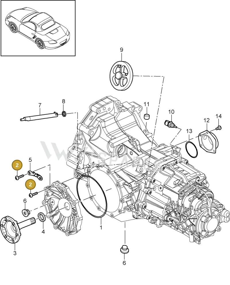 99907336801 — Porsche Boxster S (2008-2012) diagram p33302005, position 2