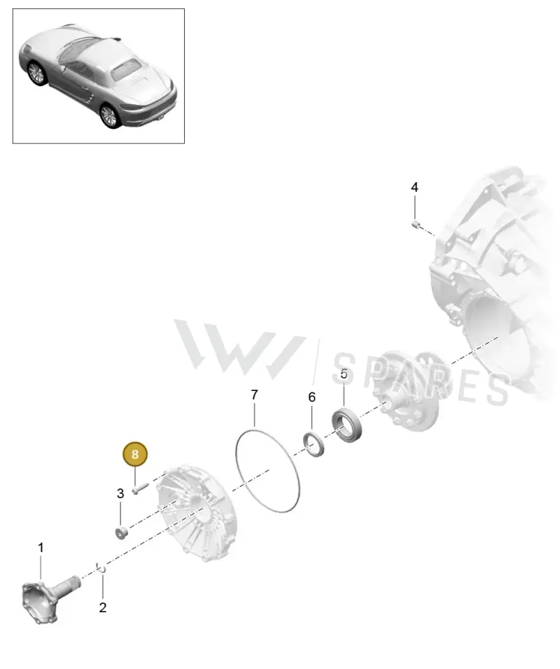 99907336801 — Porsche Boxster (2016-2019) diagram p48302005, position 8