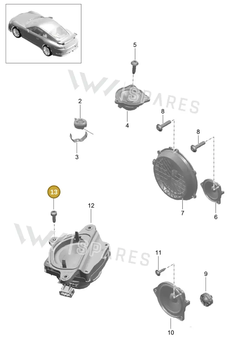 99907338201 — Porsche 911 (2013-2020) diagram p41911005, position 13