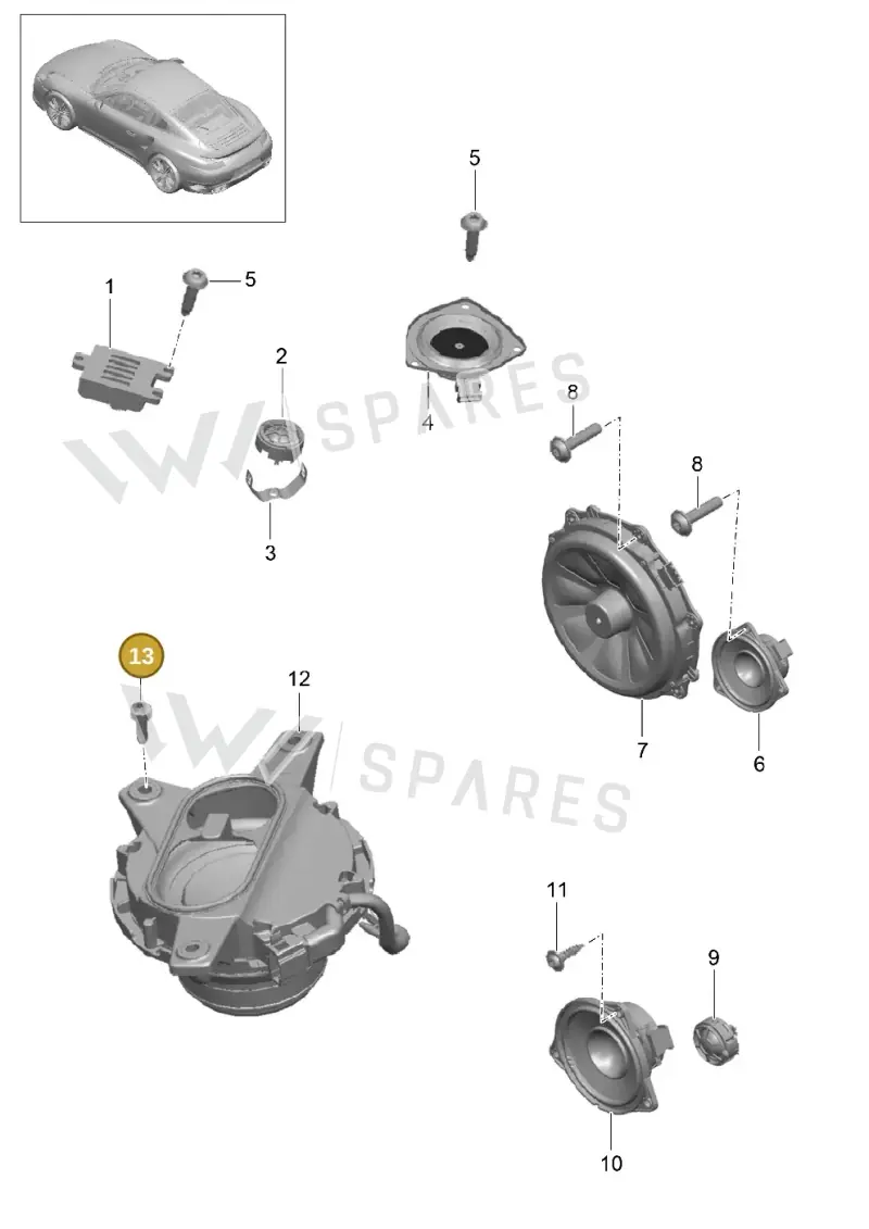 99907338201 — Porsche GT2 RS Clubsport (2013-2020) diagram p42911005, position 13