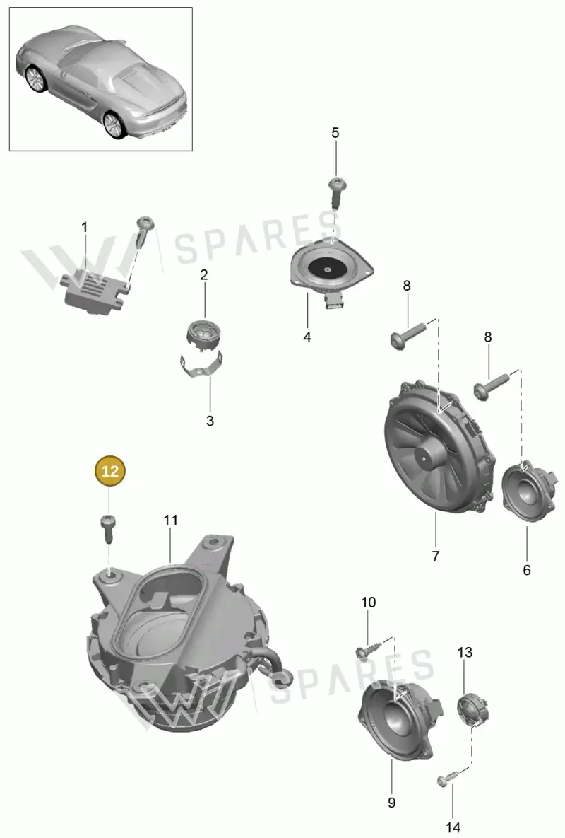 99907338201 — Porsche Boxster Spyder (2015-2016) diagram p46911005, position 12