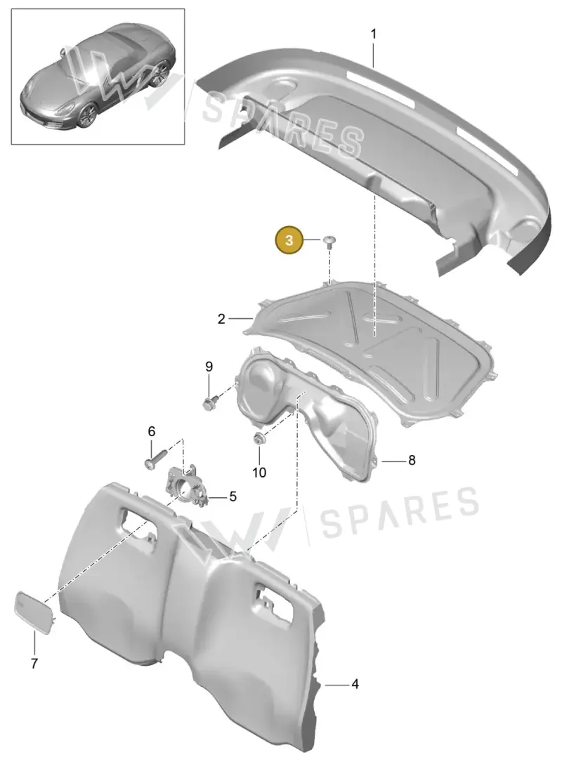 99907340401 — Porsche Boxster (2012-2016) diagram p39807025, position 3