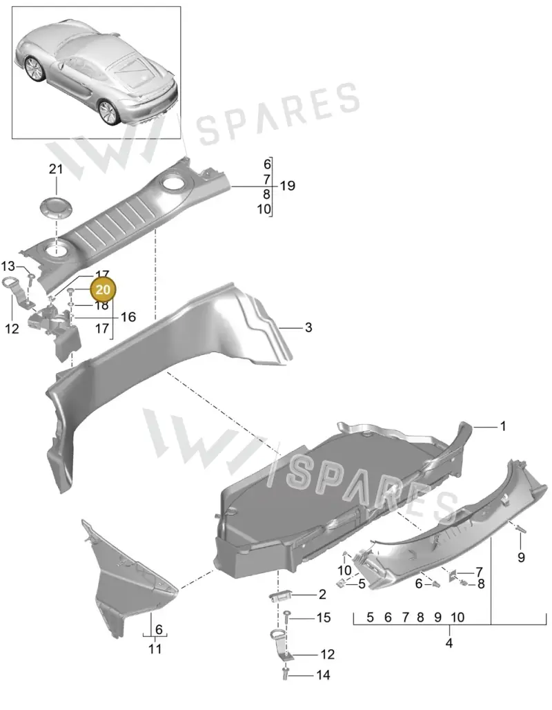 99907340401 — Porsche Cayman GT4 (2015-2016) diagram p45807005, position 20