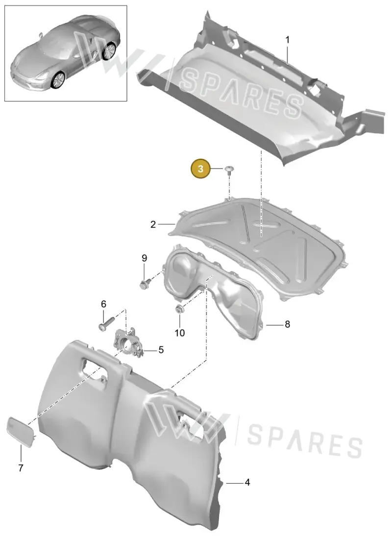 99907340401 — Porsche Boxster Spyder (2015-2016) diagram p46807025, position 3
