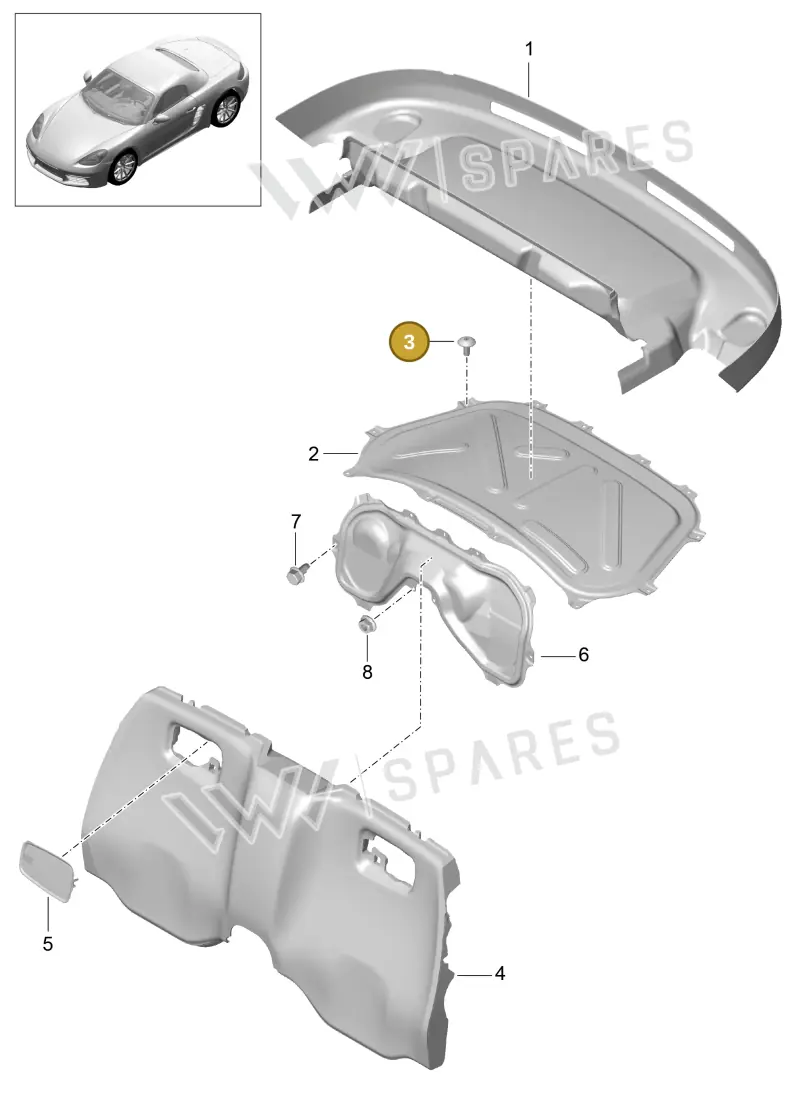 99907340401 — Porsche Boxster (2016-2019) diagram p48807025, position 3