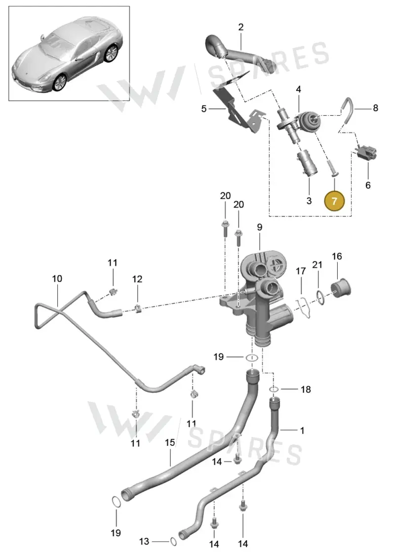 99907341501 — Porsche Cayman (2013-2016) diagram p40105005, position 7