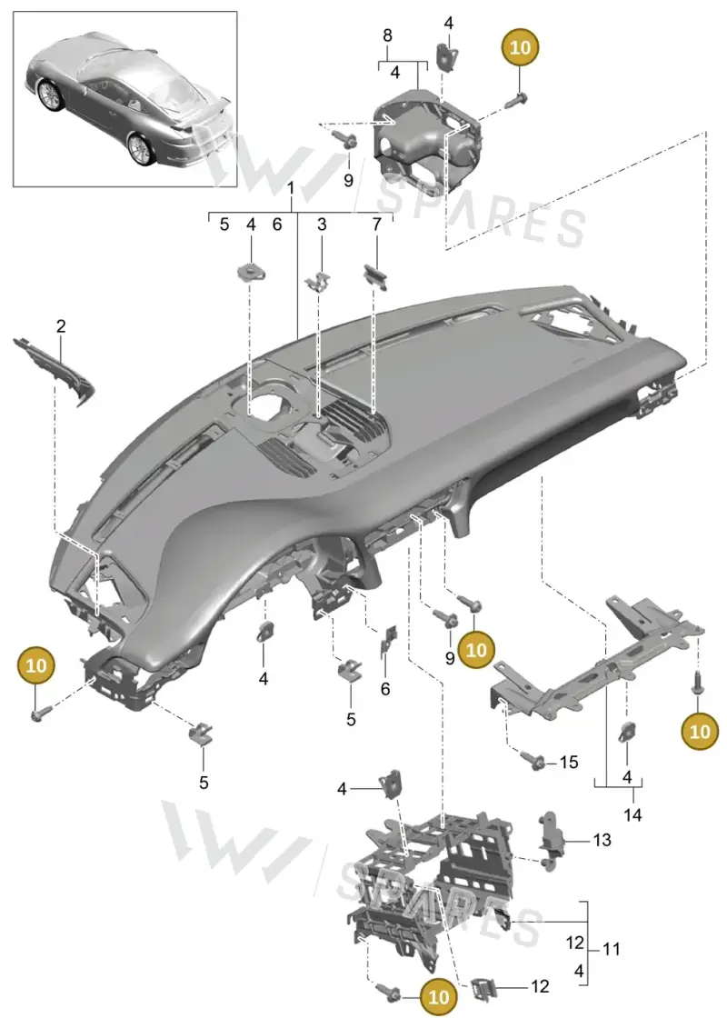 99907349801 — Porsche 911 (2013-2020) diagram p41809000, position 10