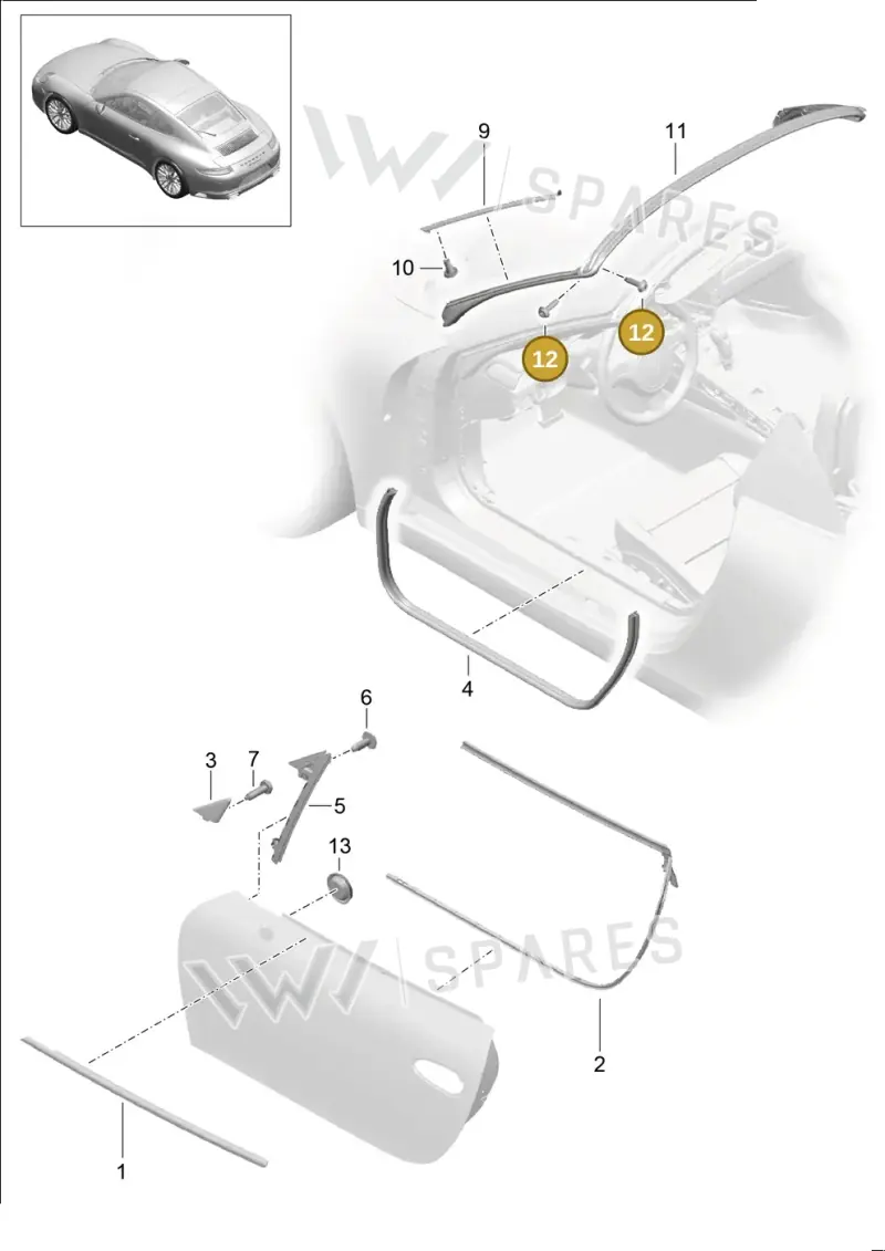 99907349801 — Porsche 911 (2016-2019) diagram p47804015, position 12