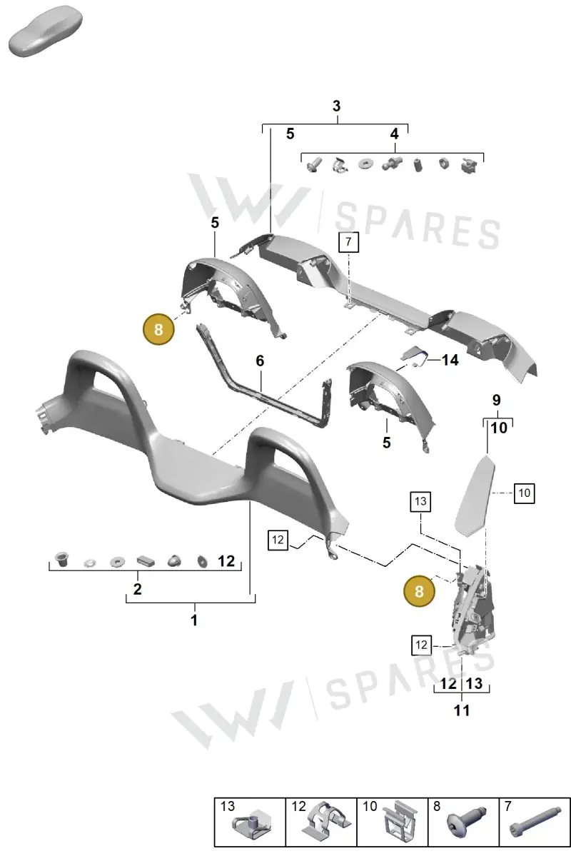 99907349801 — Porsche Boxster Spyder (2019-2020) diagram p54807300, position 8