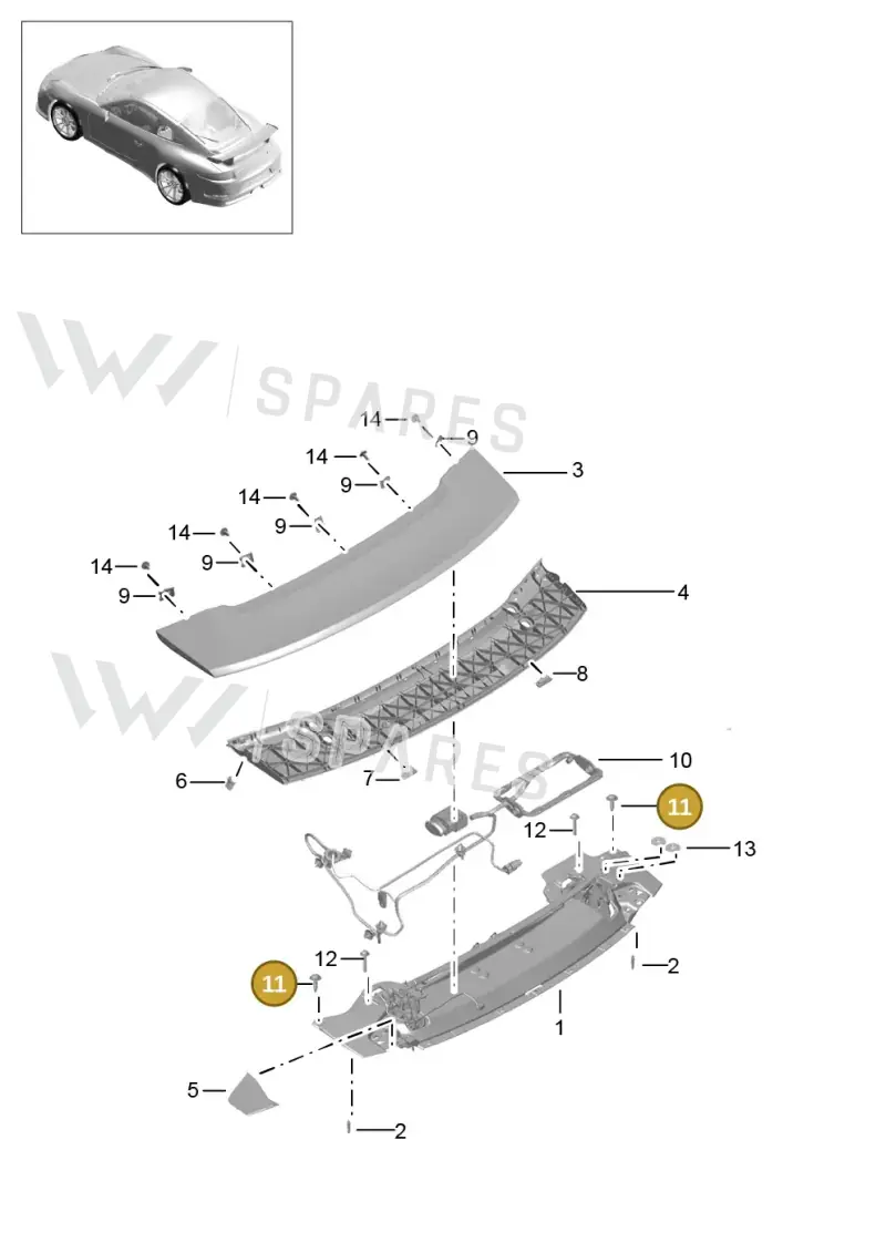 99907353401 — Porsche 911 (2013-2020) diagram p41803020, position 11