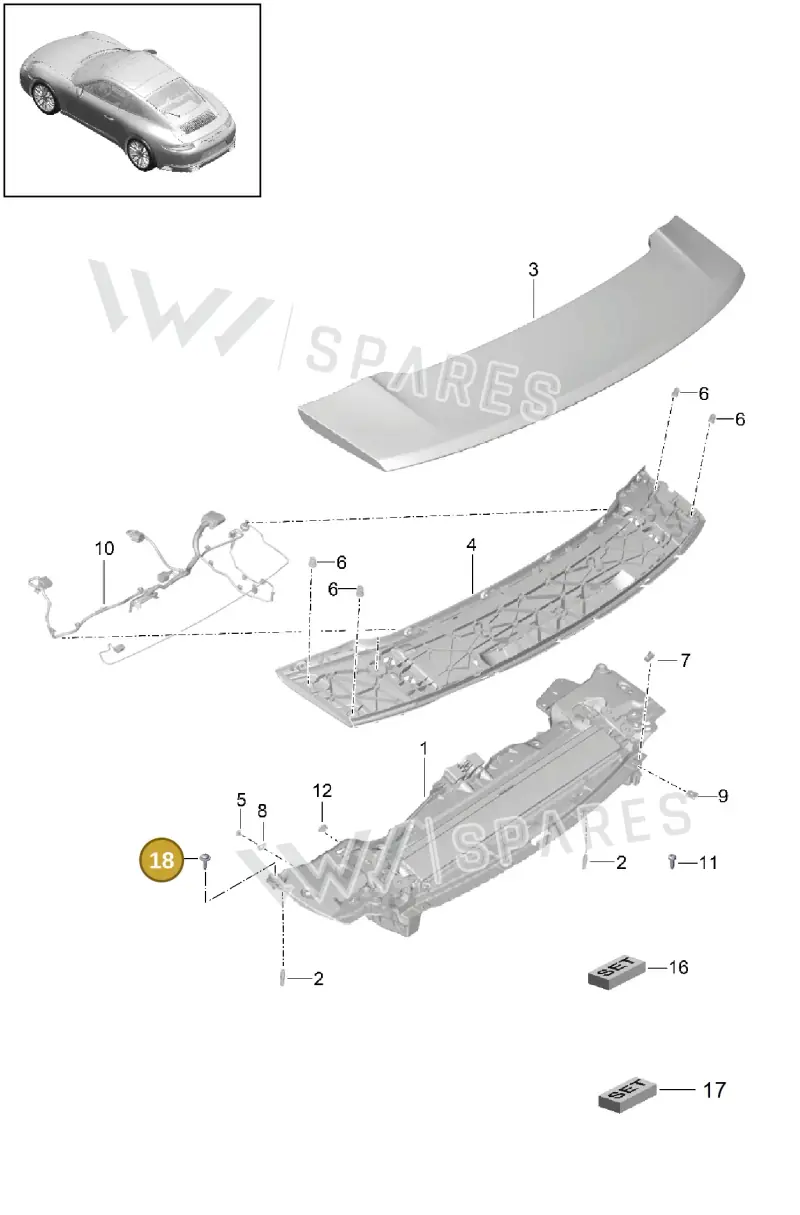 99907353401 — Porsche 911 (2016-2019) diagram p47803007, position 18