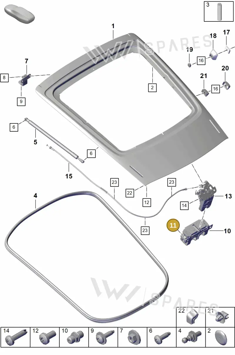 99907353401 — Porsche Cayman (2019-2022) diagram p55803050, position 11