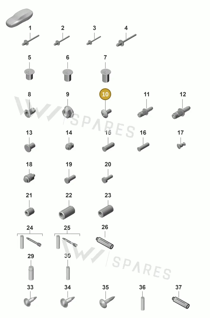 99907354901 — Porsche Panamera (2020-2023) diagram p58801010, position 10