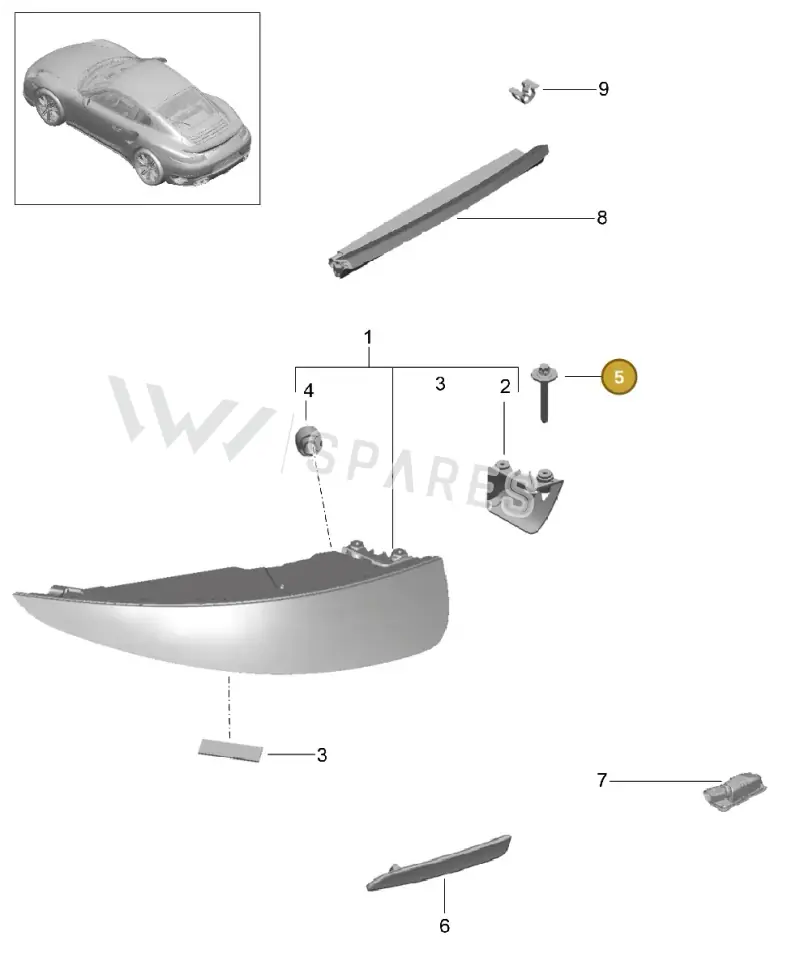 99907355101 — Porsche 911 (2013-2020) diagram p42905005, position 5