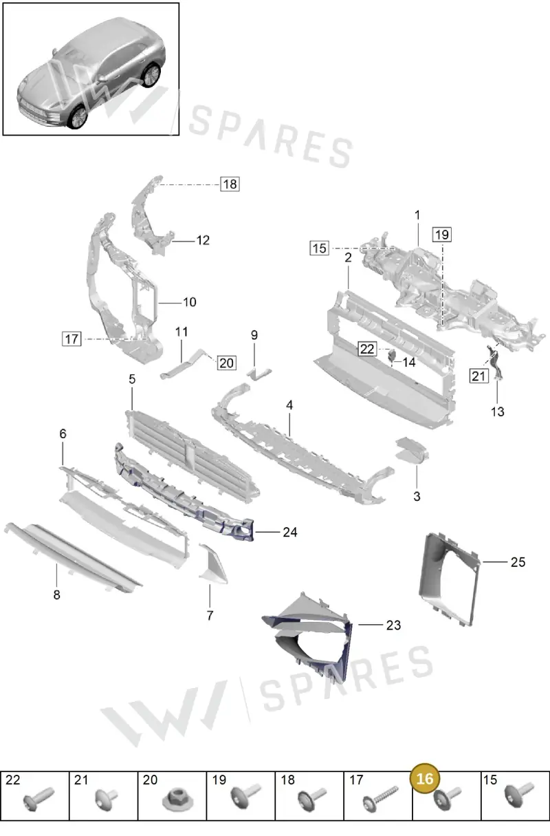 99907360301 — Porsche Macan (2018-2022) diagram p52802210, position 16