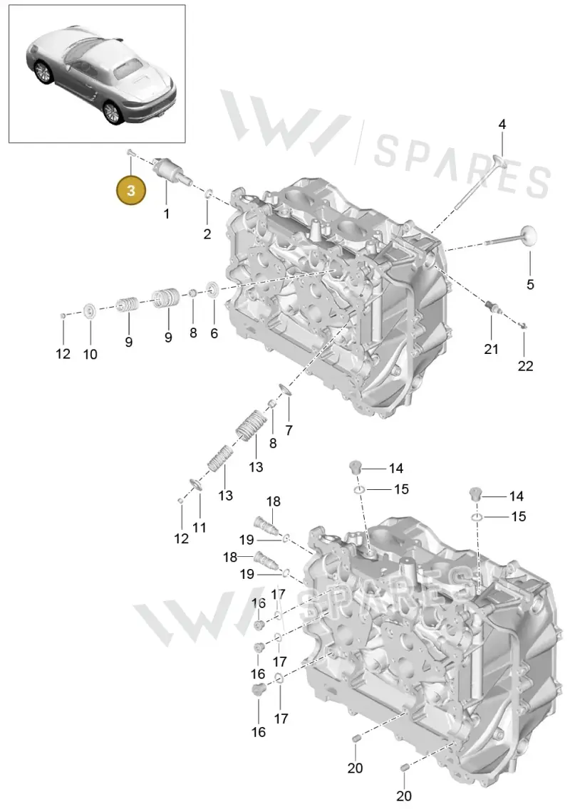 99907365001 — Porsche Boxster (2016-2019) diagram p48103005, position 3