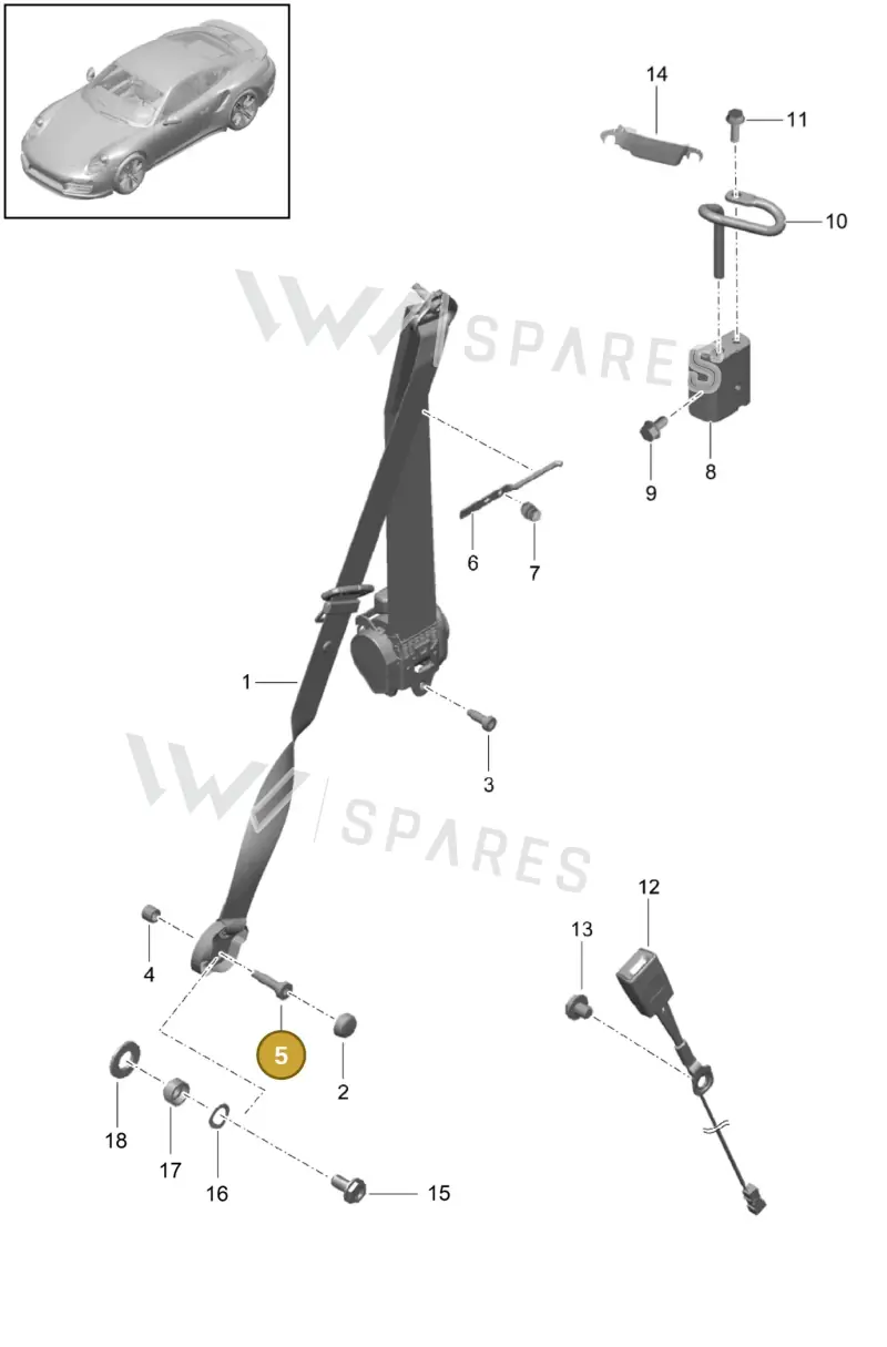 99907505709 — Porsche GT2 RS Clubsport (2013-2020) diagram p42812001, position 5